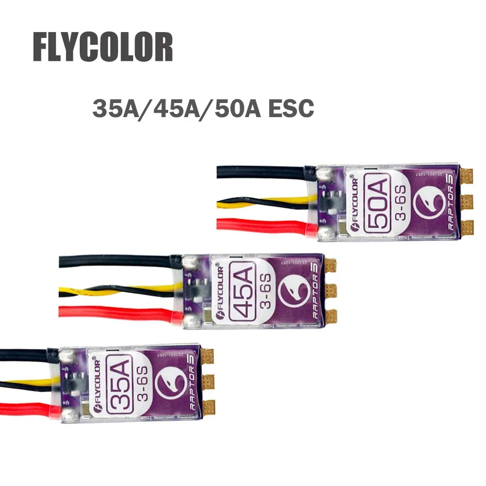 

FLYCOLOR RAPTOR5 ESC 35A 45A 50A 3-6S бесщеточный контроллер скорости blheli _ 32 для радиоуправляемого FPV гоночного дрона квадрокоптера