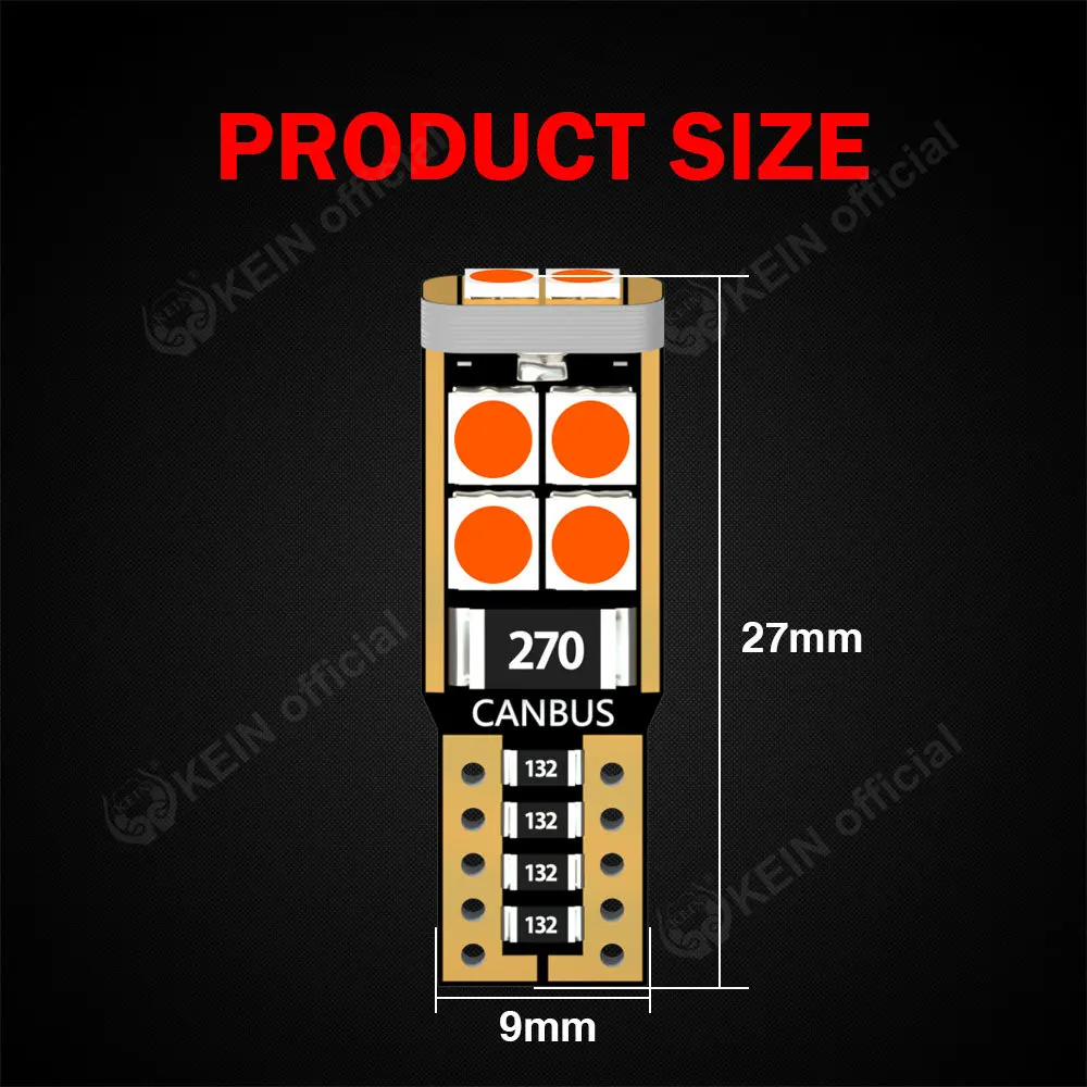Фото KEIN 10 шт. 5w5 LED T10 W5W лампа 194 WY5W 501 168 10SMD для освещения салона, чтения, багажника, дверей, автомобильного освещения. №3