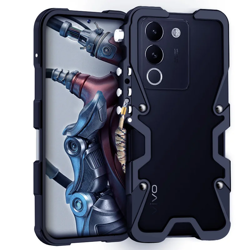 Роскошный армированный металлический алюминиевый бампер Qialino Zimon для телефона Vivo