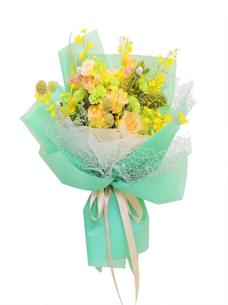 10 шт. 50x66 см корейский минималистичный жаккардовый сетчатый букет завернутый в