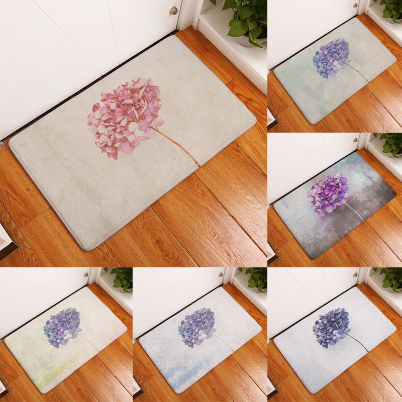 

Watercolor Flower Print Decorative Bedroom Entrance Doormat Vintage Non-Slip Bathroom Carpet Home Decor Kitchen Floor Rug Tapis