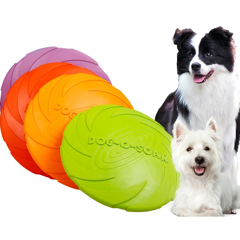 

2022 Pet UFO Toys New Small Medium Large Dog Flying Discs Trainning Interactive Toy Puppy Rubber Fetch Flying Disc 15/18/22cm