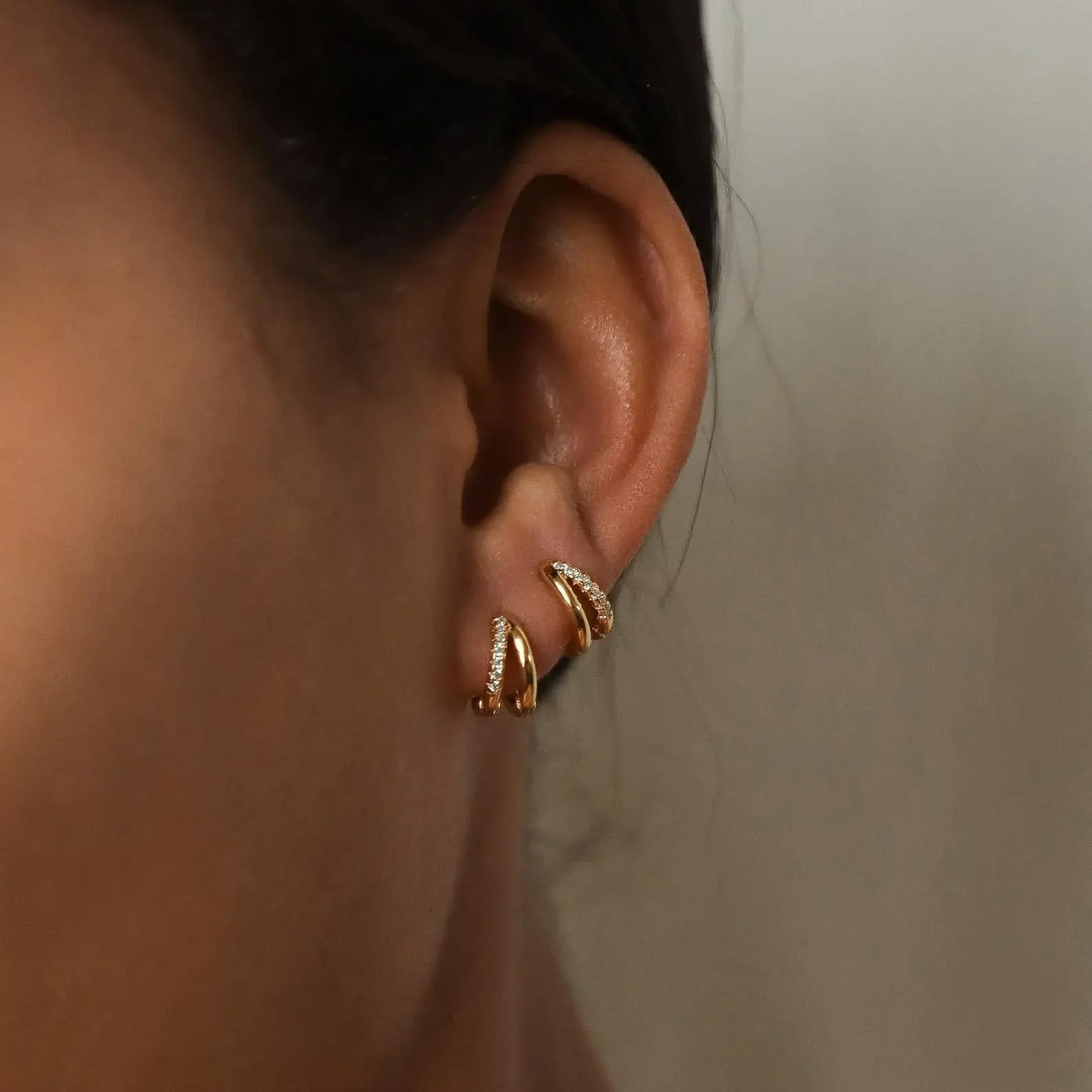 Универсальные золотые полукруглые серьги-гвоздики Европейский и американский