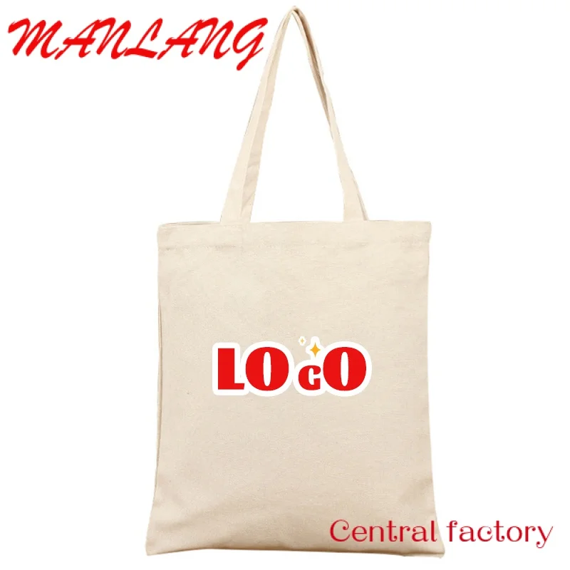 

Custom Custom Logo Blank Shopping Portable Canvas Bag Pattern Printed 12Oz Thickness Cotton Cloth Bag Creative Advertising Canv