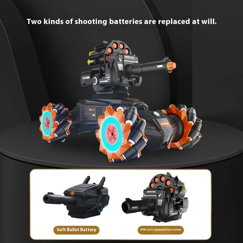 Remote control stunt toy car gesture detection and launch water pump 360 ° drift castle disassembly assembly