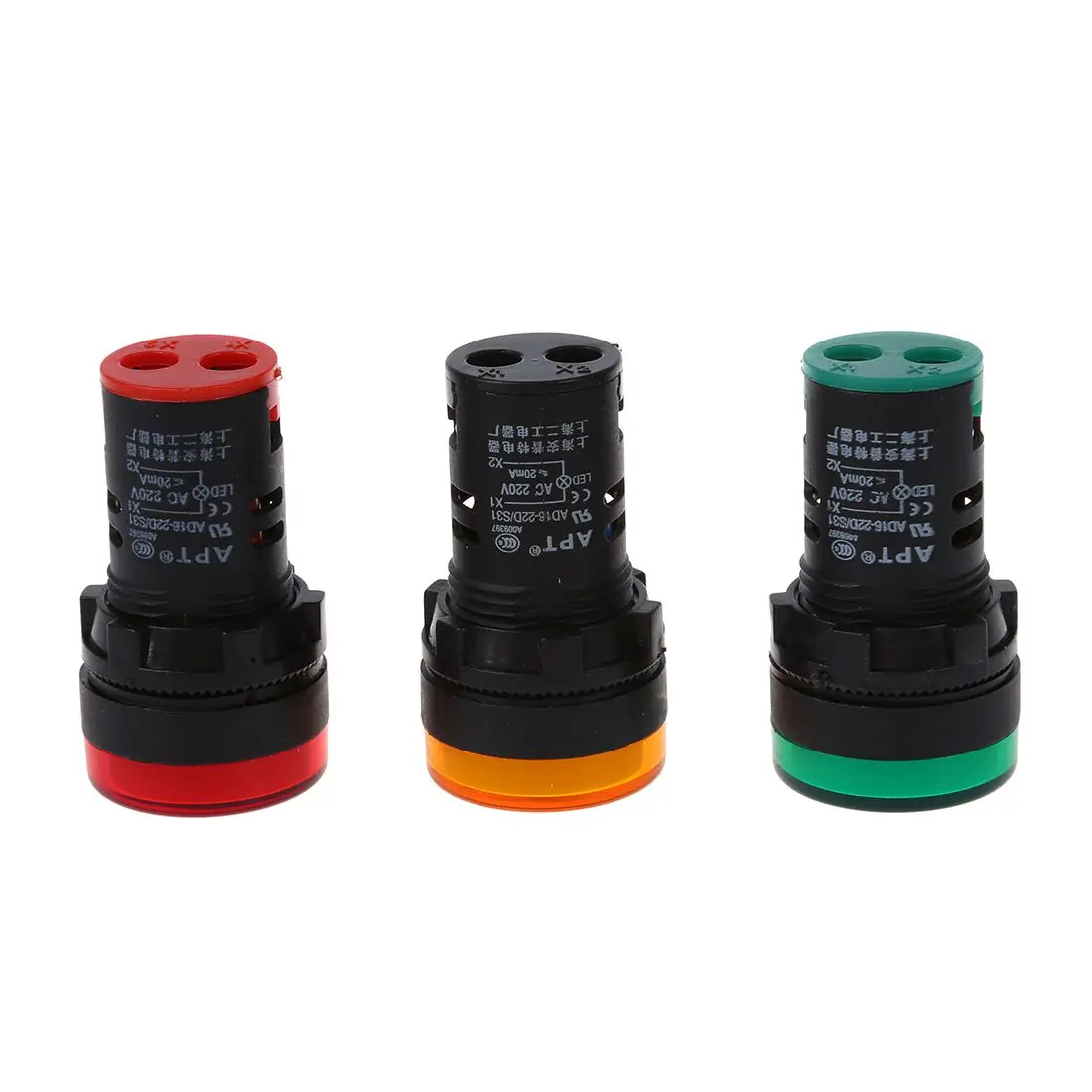 

Red, yellow-green light lamp 22 mm LED pilot display panel AC 220 V 3 pcs