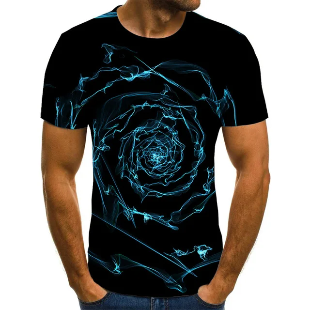 

2022 colorful 3D graphics men's oversized T-shirt summer men's New Street Fashion Top Casual Short Sleeve