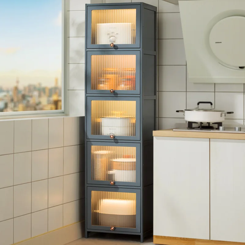 

Kitchen Crack Cabinet Locker Floor Multi-Layer Storage Rack Refrigerator Narrow Gap Bowl Dish Plate Pot Storage Cabinet