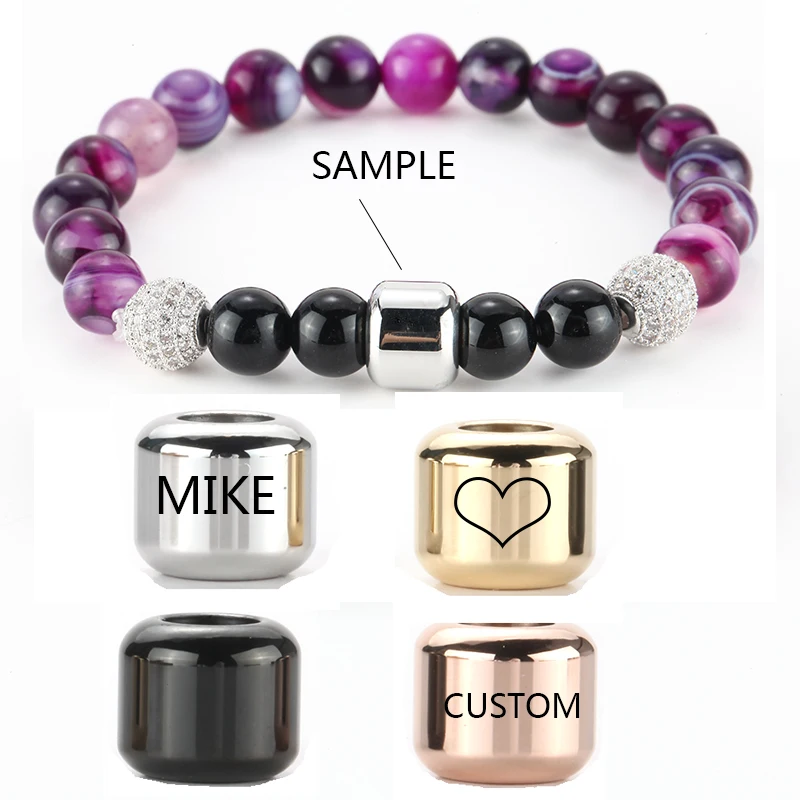 

Gold Color Spacer Beads for Jewelry Making Vintage Stainless Steel Big Hole Beads Custom Logo Brand Diy Bracelet Accessories