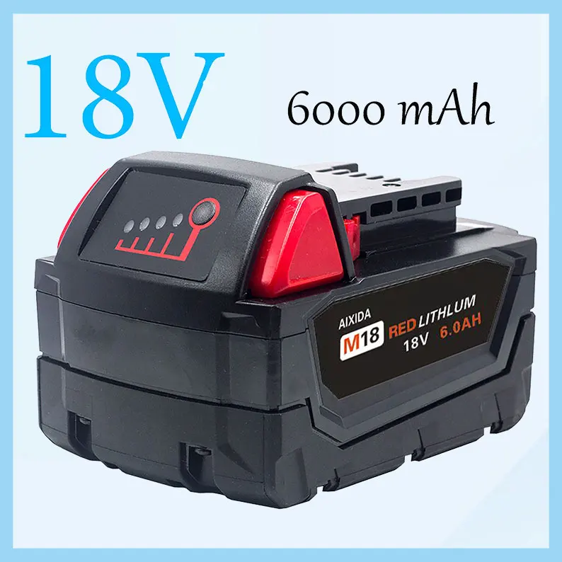 

18V 6000mAh lithium ion battery rechargeable battery suitable for Milwaukee M18 48-11-1815 m18b2 m18b4 m18bx L50