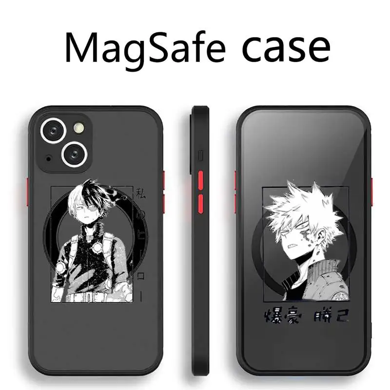 

My Hero Academia Midoriya Phone Case Transparent Magsafe Magnetic Magnet For iPhone 13 12 11 Pro Max Mini Wireless Charging