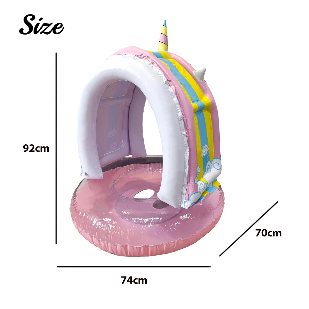 Детский бассейн с навесом надувной Единорог блестящей звездой детские
