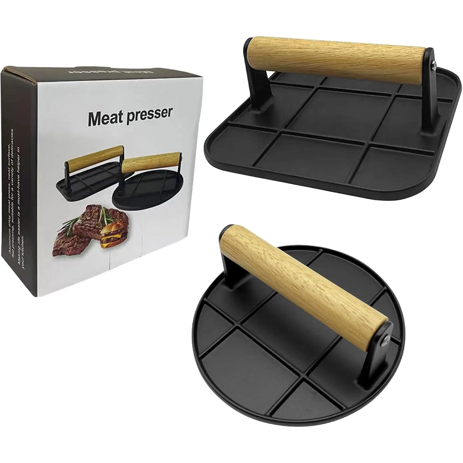 Пресс для бургеров и мяса из алюминиевого сплава чугунный круглый пресс 6 3 дюйма