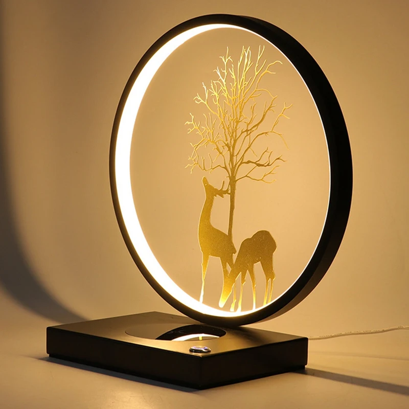 

LED Desk Lamp Wireless Charger Fit For Mobile Phone Lighting Desk Lamp Adjustable Dimming Desktop Nightstand Decoration B
