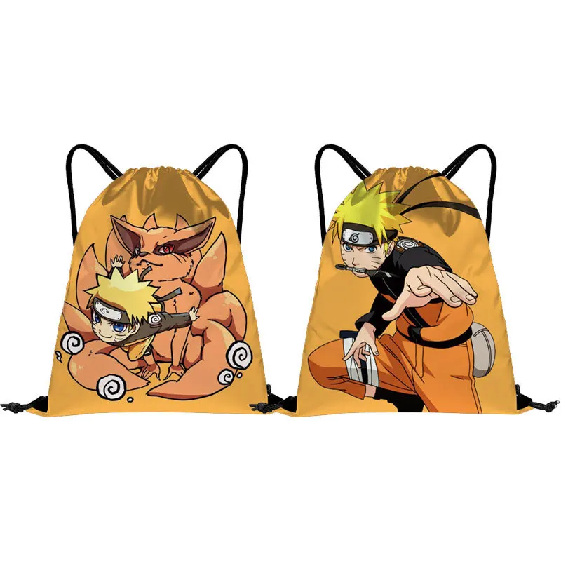 

Anime Naruto Portable Sports Bag Thicken Drawstring Belt Riding Backpack Student Drawstring Shoulder Bag Waterproof Storage Bags