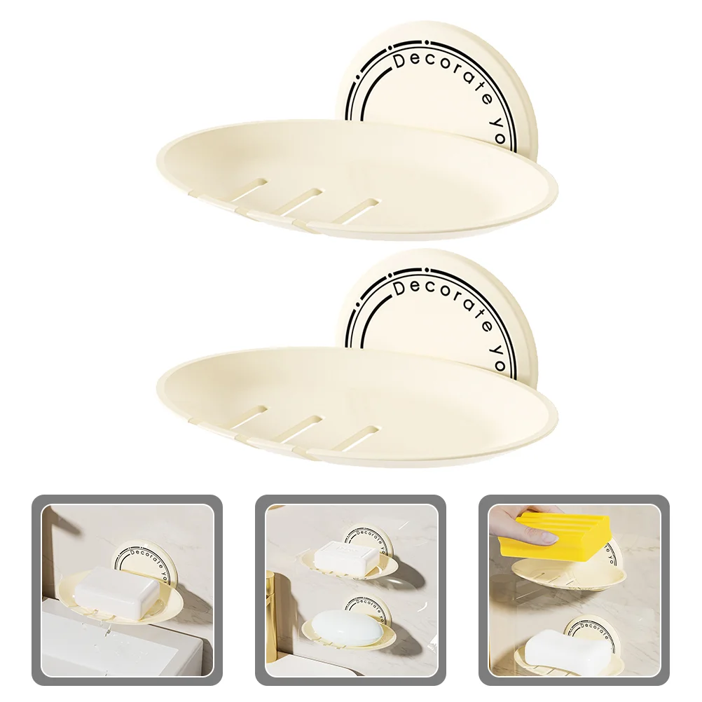 

2 Pcs Soap Shower Holder Draining Tray Plastic Serving Trays Containers Holders Kitchen Cleaning Sponge Simple Bar