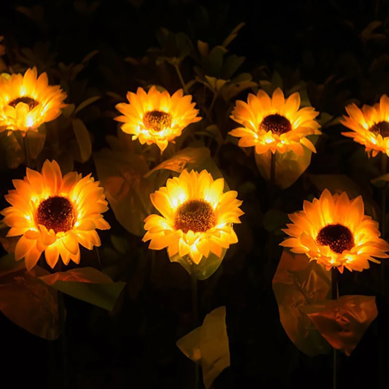 

8PCS Garden Lights Solar LED Light Waterproof Sunflower Lawn Light Control Outdoor Lights for Yard/Pathway/Lawn Garden Decor