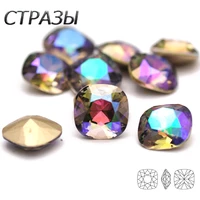 ctpa3bi 5a new arrival adhesive ghost light nail glass rhinestones 10pcs cushion cut strass pointback diy crafts crystal stones