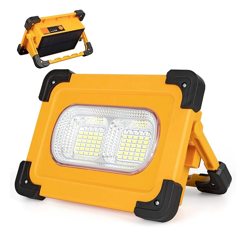 

Rechargeable Solar LED Work Light, Portable 9600Mah, Camping Lights 3000 LM, 4 Light Modes,Waterproof Work Light