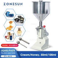 ZONESUN Manual Food Oil Filling Machine Water Sauce Cream Honey Liquid Paste Packaging Equipment Shampoo Juice Filler ZS-A03