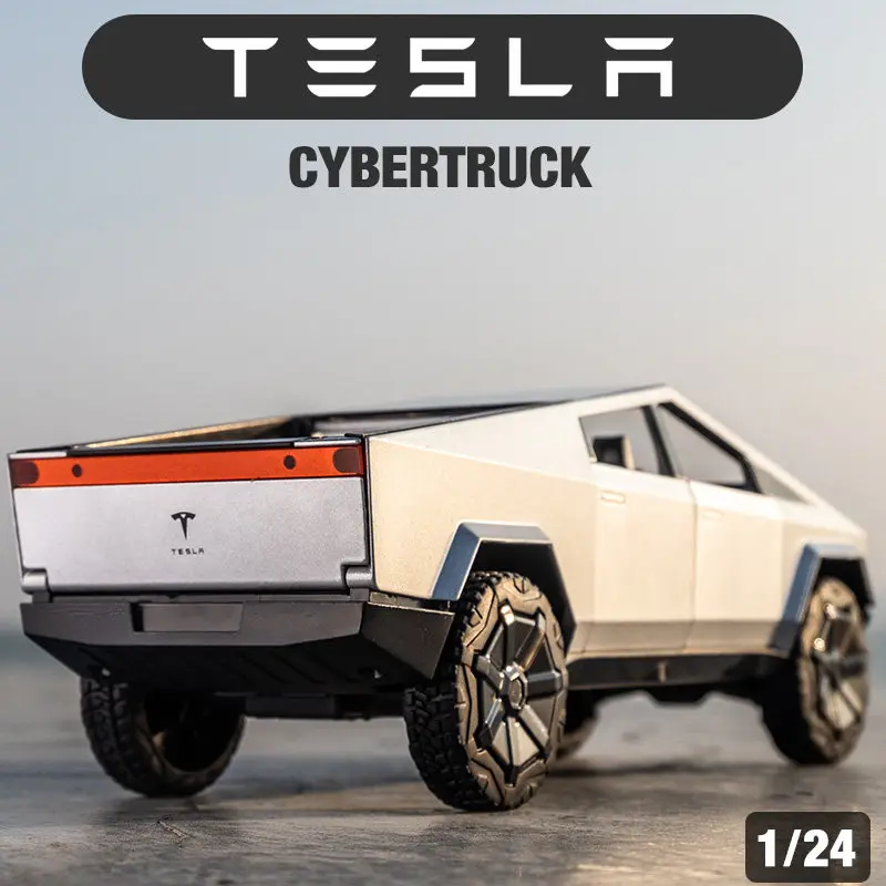 Новинка 1/24 Tesla Cybertruck пикап модель автомобиля из сплава литой металлический