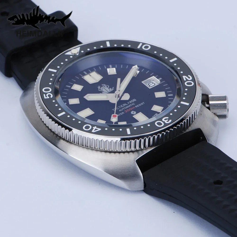 Фото Tactical Frog Men Diver Watch Men C3 Super Luminous Sapphire Crystal Ceramic Bezel 316L Steel NH35 Automatic Mechanical Watches №1