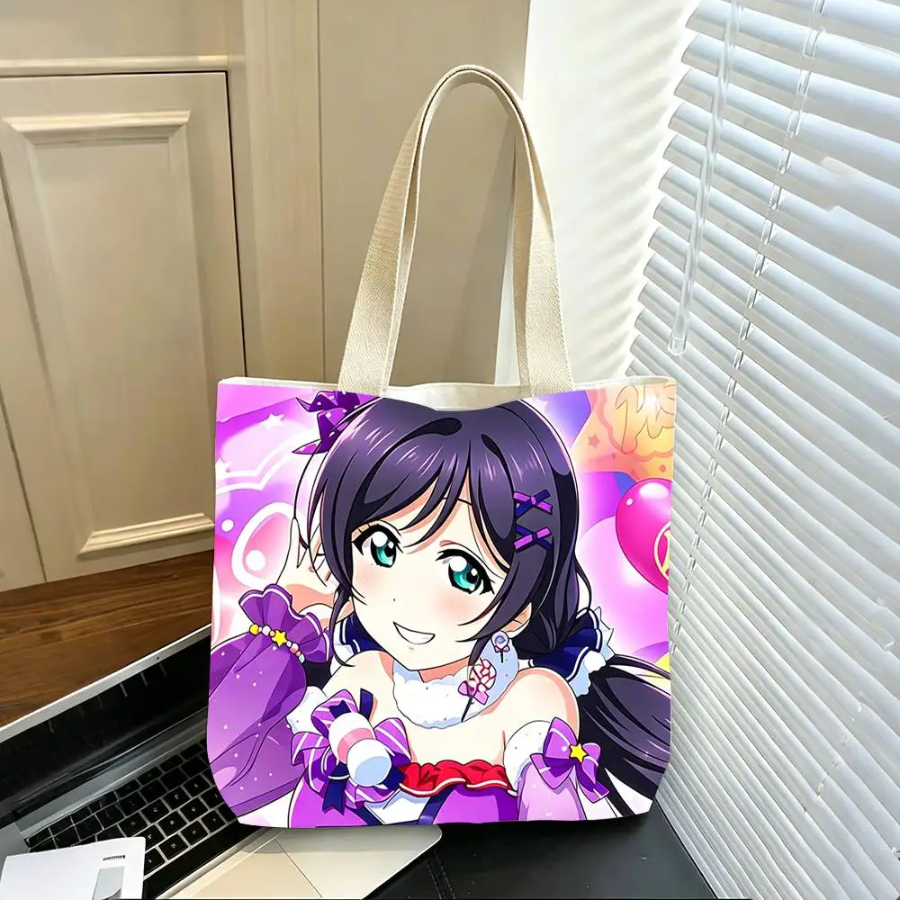 Сумка-шоппер из холщовой ткани с принтом Twin Tail Girl Y-Yazawa Nico Love Live, сумка через плечо, сумка для поездок на работу, сумка для покупок для мам (art.: 3920dc666d561) - 3920dc666d561