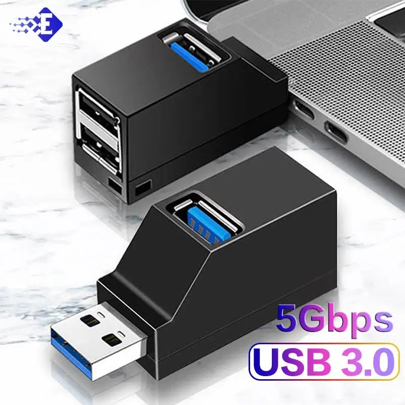 Концентратор USB 3,0, адаптер-удлинитель, мини-разветвитель, 3-портовый Высокоскоростной USB-разветвитель для передачи данных, док-станция для ПК и ноутбука
