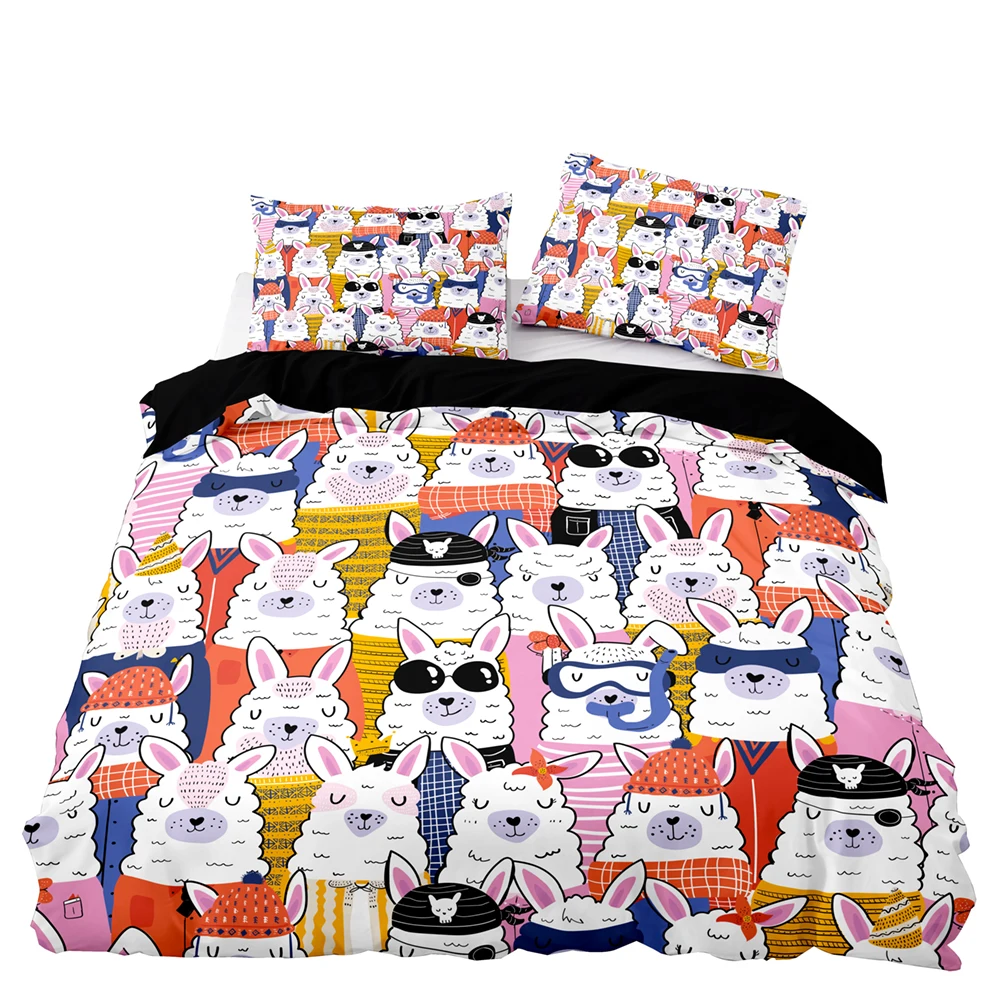 Пододеяльник с мультяшными розовыми кроликами постельное белье премиум-класса