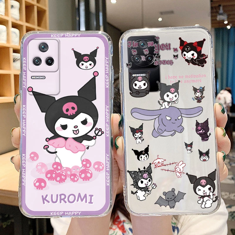 Милый чехол Kuromi Hello Kitty для Poco F4 PocoF4 F 4 мультяшный мягкий прозрачный телефона Xiaomi