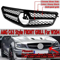 for amg c63 style new car front upper grille grill for mercedes for benz c class w204 c180 c200 c300 c350 2008 14 racing grille