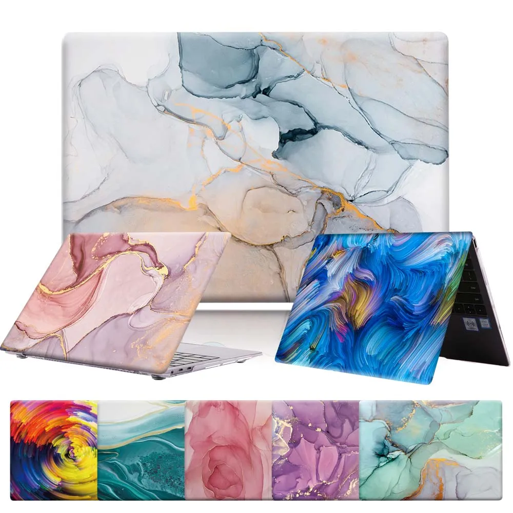 

Новый жесткий чехол для ноутбука HUAWEI MateBook X Pro 13,9 2019/MateBook 13/14/MateBook D 14/D 15, акварельный чехол для ноутбука с застежкой