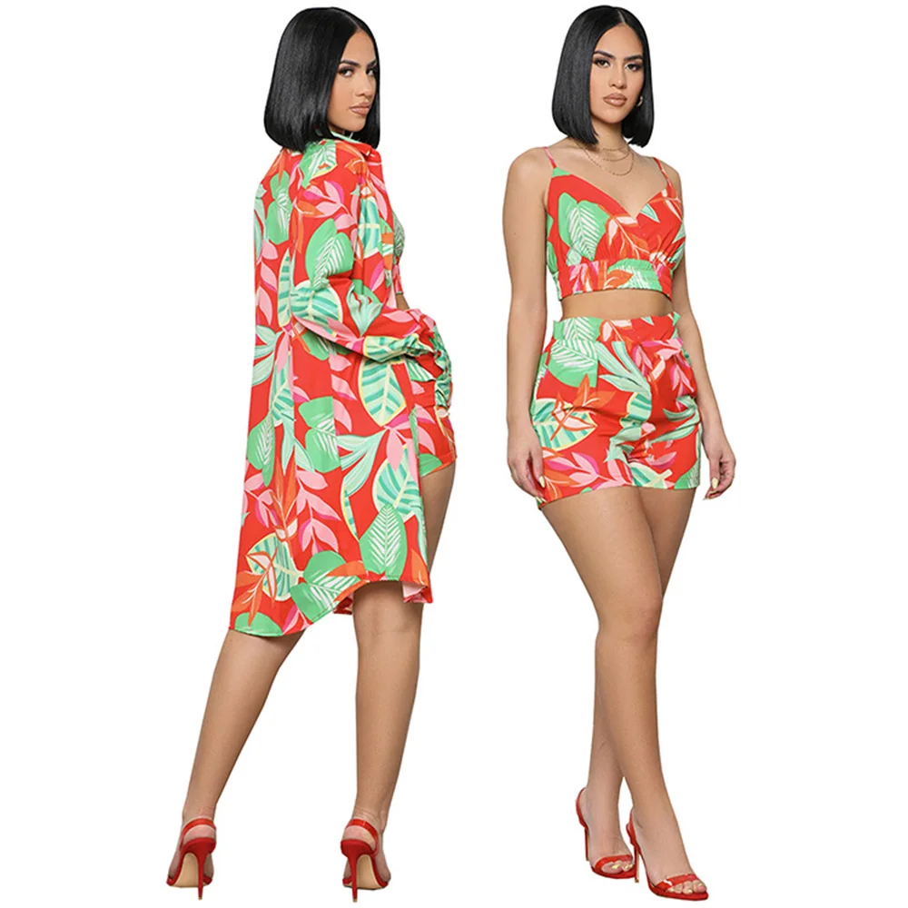 

Европейский и американский модный женский костюм для отдыха из трех предметов