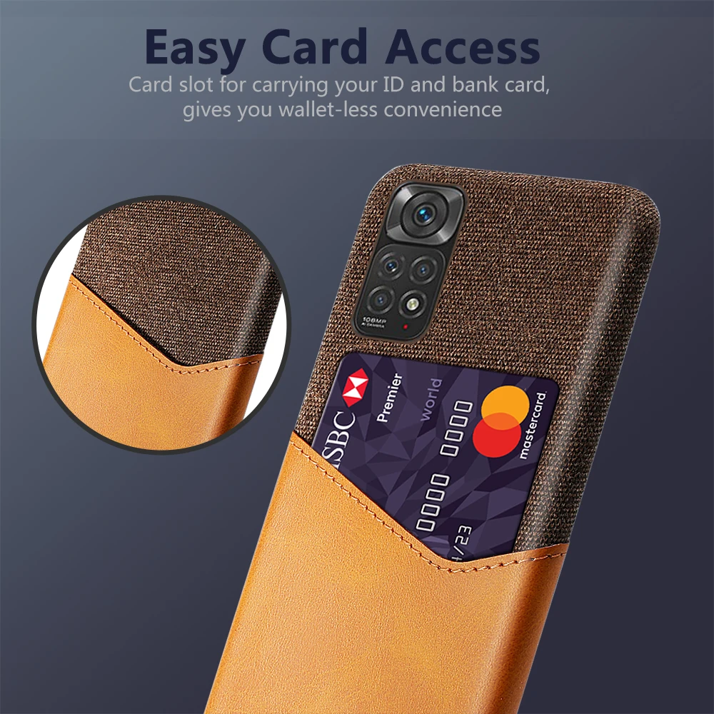 

Redmi Note 11 Global Version Case For Xiaomi Redmi Note 11 11Pro 5G 11S Cloth Fabric Card Cover for Xiomi Red mi Note11 11pro