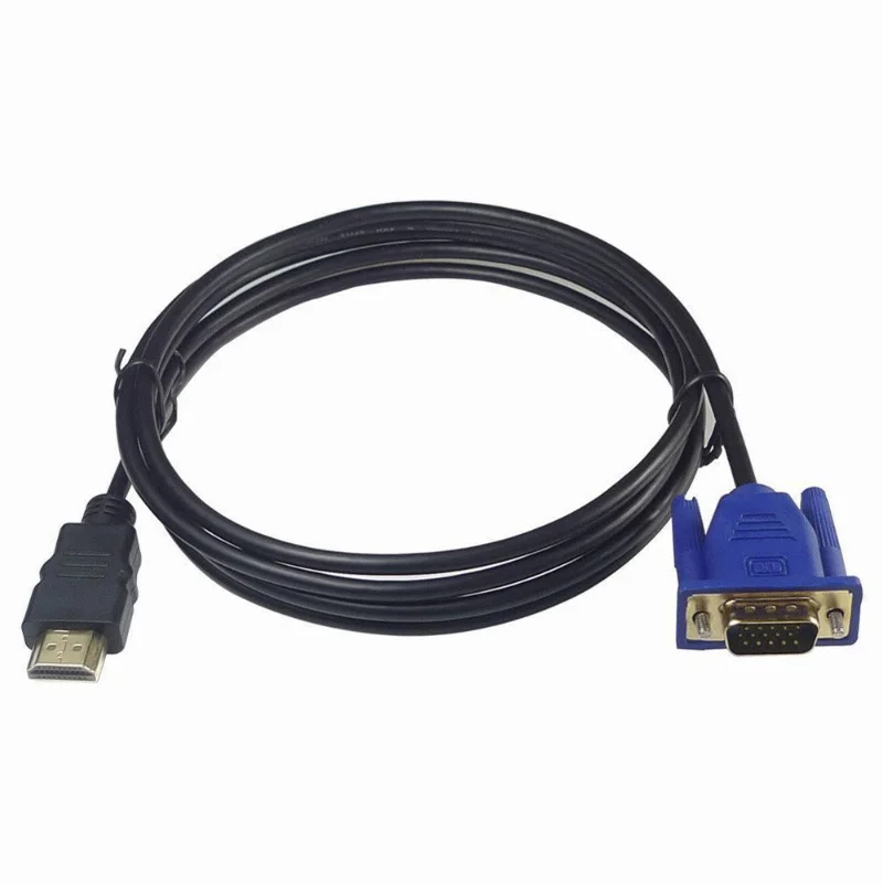 

1.8M/3M HDMI-compatible Cable To VGA 1080P HD with Audio Adapter Cable VGA Cable Dropshipping Plug Non-slip Desig Anti-wear