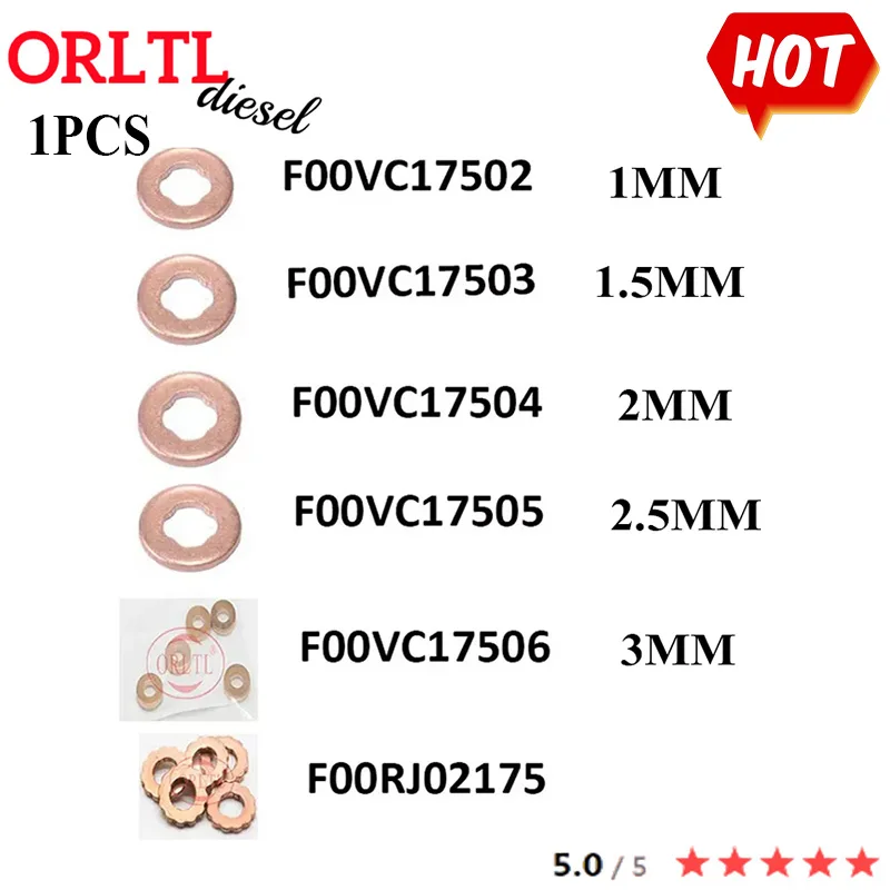 

1 шт. F00VC17504 F00VC17505 F00VC17502 F00VC17503 F00VC17506 F00RJ01453 F00RJ02175 для инжектора BOSCH, медные кольца, шайбы, прокладки