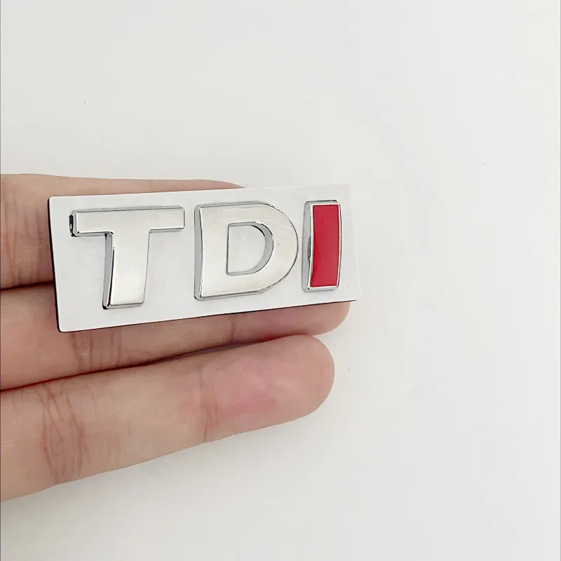 

3D металлические буквы TDI, значок на задний багажник автомобиля, эмблема, наклейки, наклейка для Volkswagen VW T-ROC Passat Jetta Touareg Tiguan Polo CC Bora