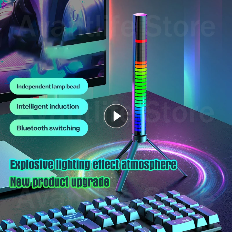 

RGB-подсветильник ка с управлением звуком, Bluetooth-совместимая с приложением