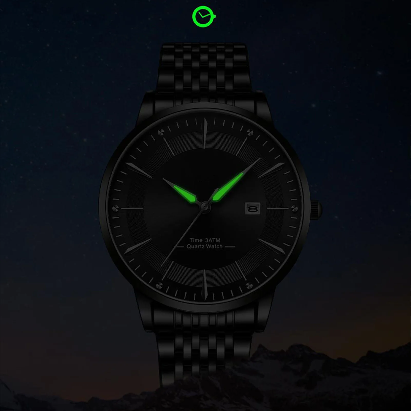 Luxury Men's Watches Stainless Steel Band Fashion Waterproof Quartz Watch For Man Calendar Male Clock Reloj Hombre