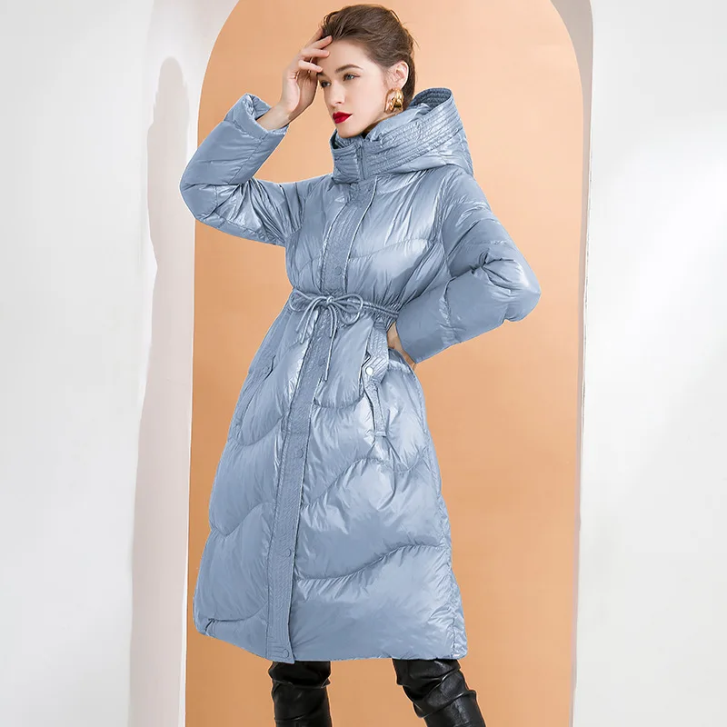 Luxurious Winter Women's Down Coat Female High Quality 90% White Duck Down Padded  Parka Long Jackets Pockets Loose enlarge