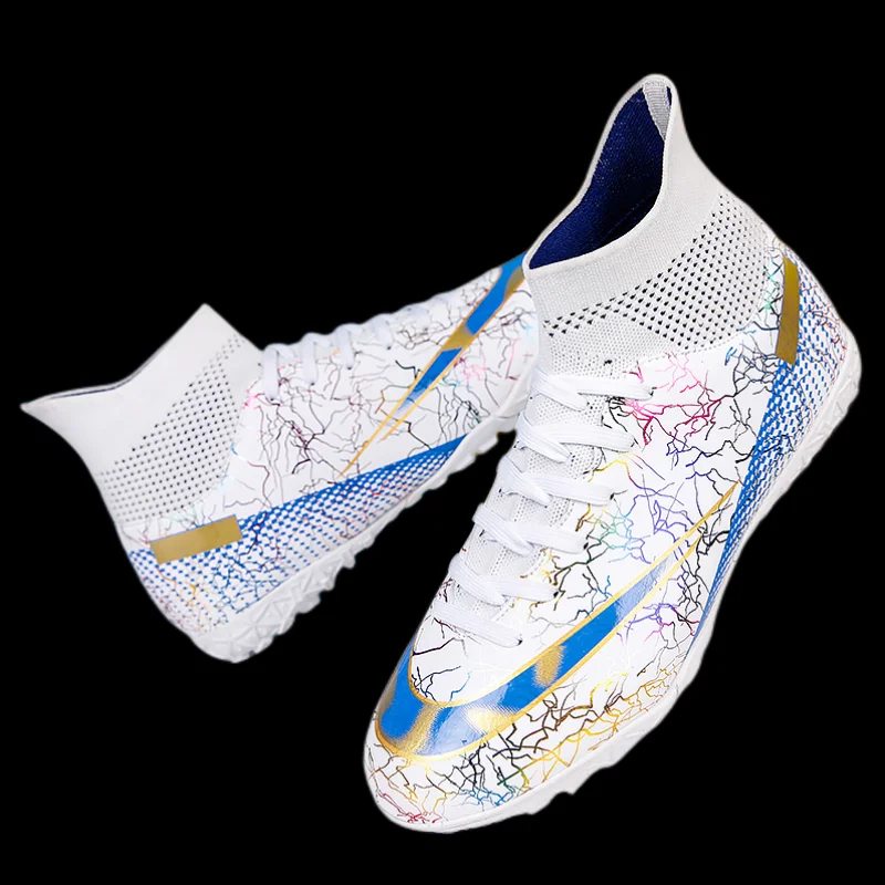 Children's High Ankle Anti slip Nail Grass Football Shoe Adult Professional FG/TF Football Shoe Anti slip Long Nail Football Sho