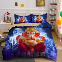 lord ganesha buddha statue bedding set elephant god sculptures ganesh duvet cover sing double twin king queen with pillowcase
