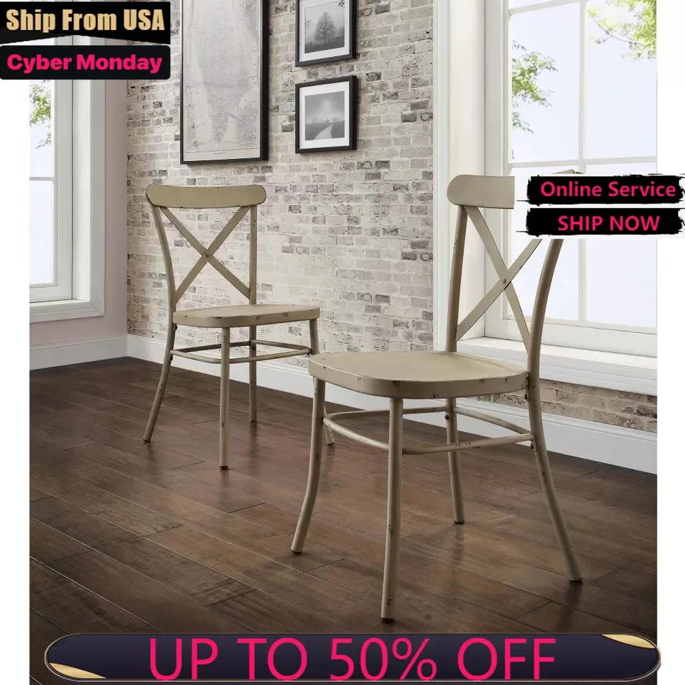 

Collin Distressed White Dining Chair, Set of 2,Living room chair