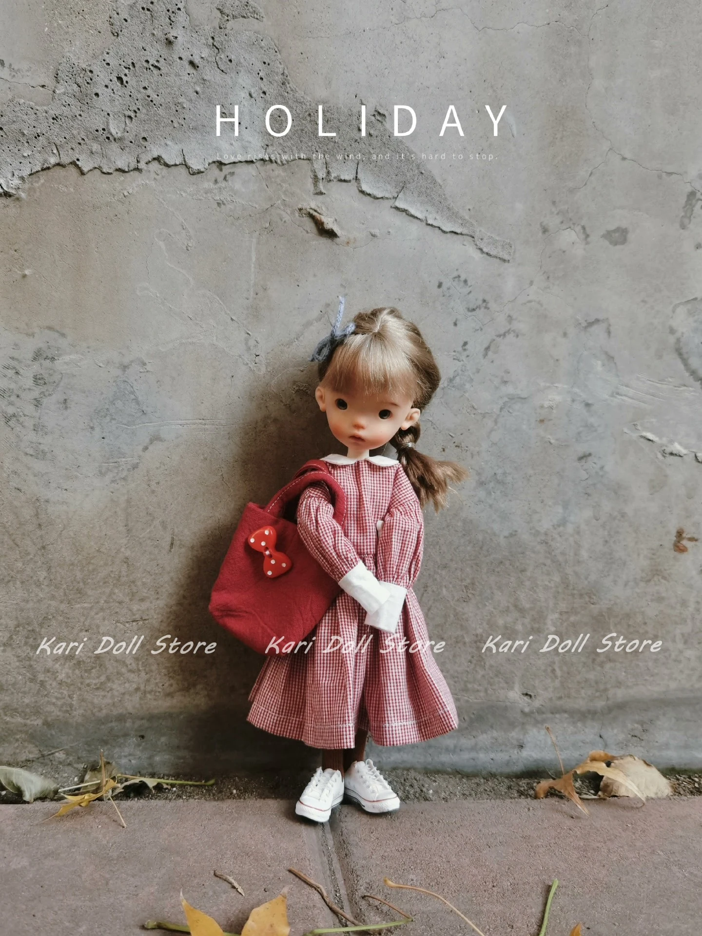 Kari Doll Одежда и юбки 2025 Платье в клетку дорожный набор для куклы Landazz Landoudou