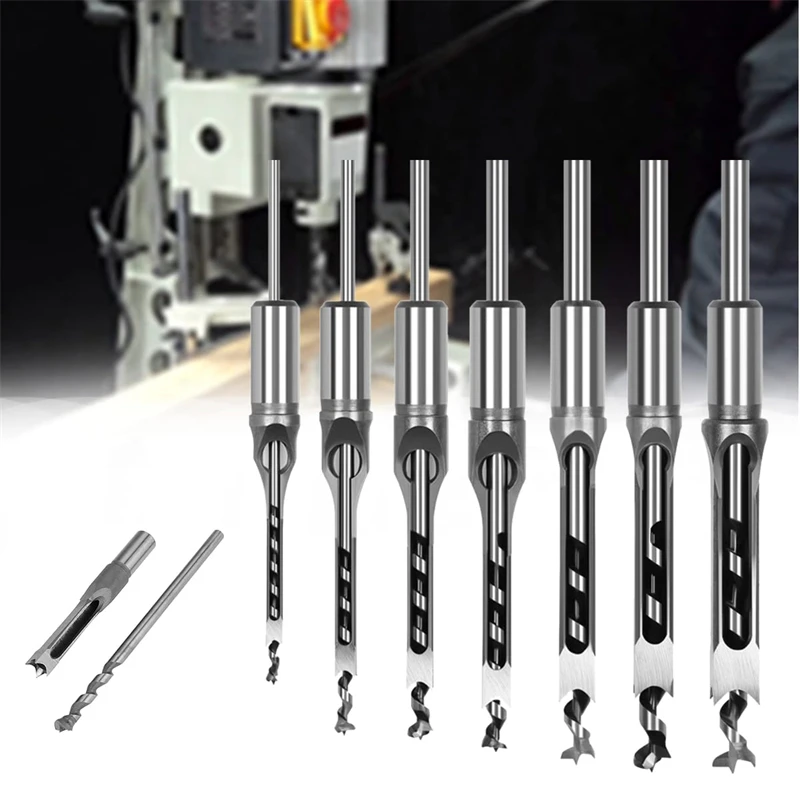 

Bit Punch Auger Twist Woodworking Set Wood Mortising Drilling Craving Metal Tools Furniture Drill Drill Saw Bits Square Hole