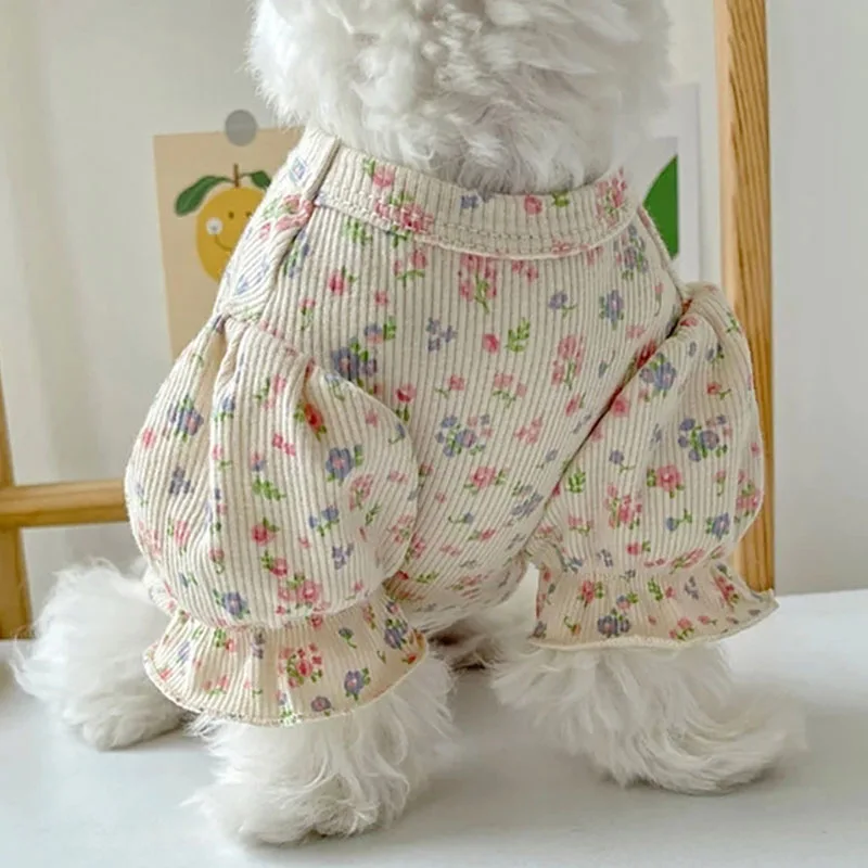 

Clothes Dog Floral Bubble Cat O-neck Hoodies Pet Chihuahua Shirt Clothing #18 Sleeve Small Dogs Sweatshirts Pullover Apparel For