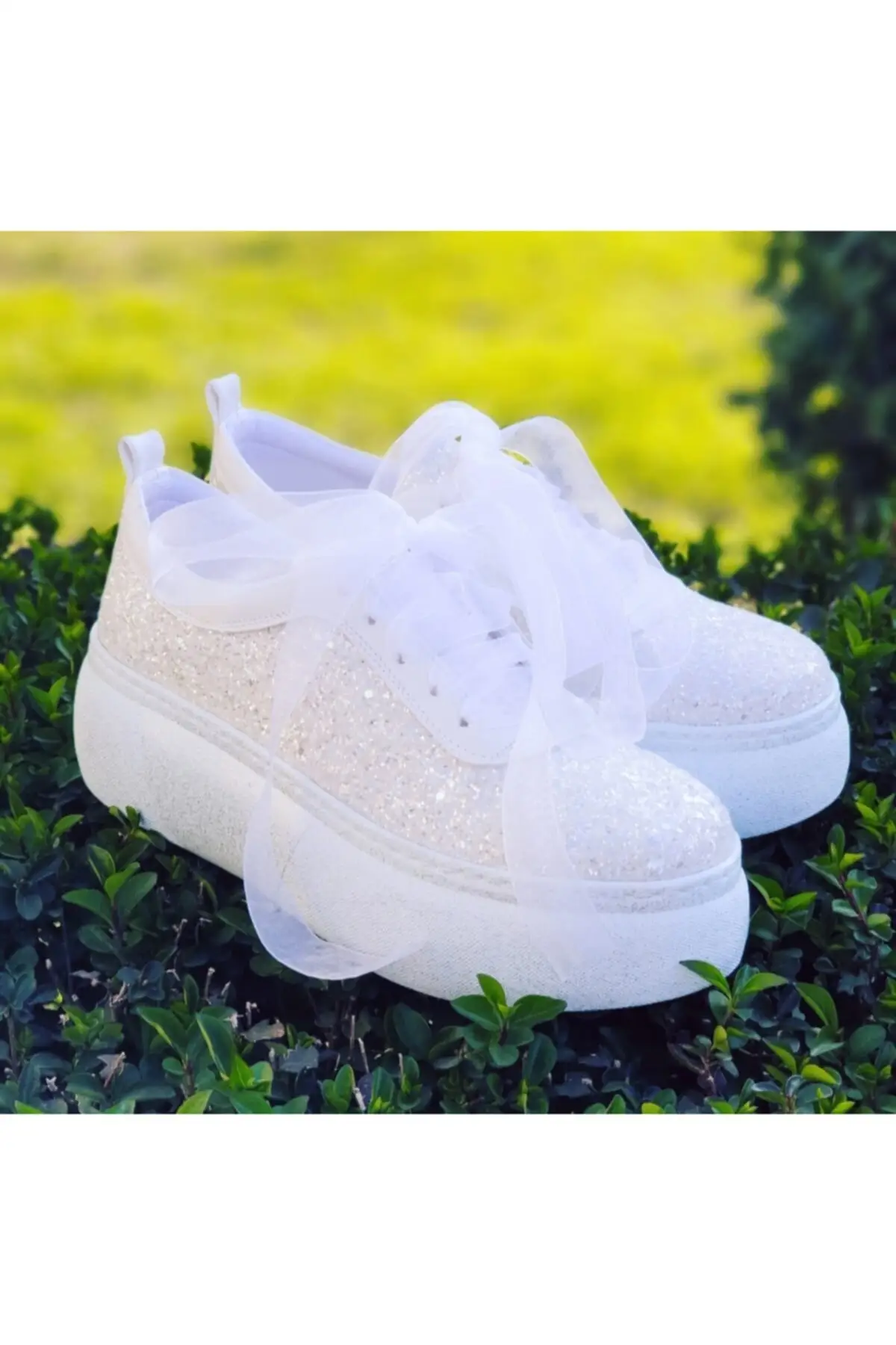 

5cm bridal shoes casual stylish opaque white glitter