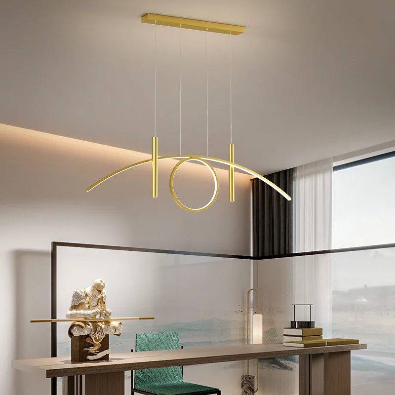 

Modern Minimalist Dining Room Chandelier Nordic Long Style Household Pendant Light For The Kitchen Light Creative Design Led
