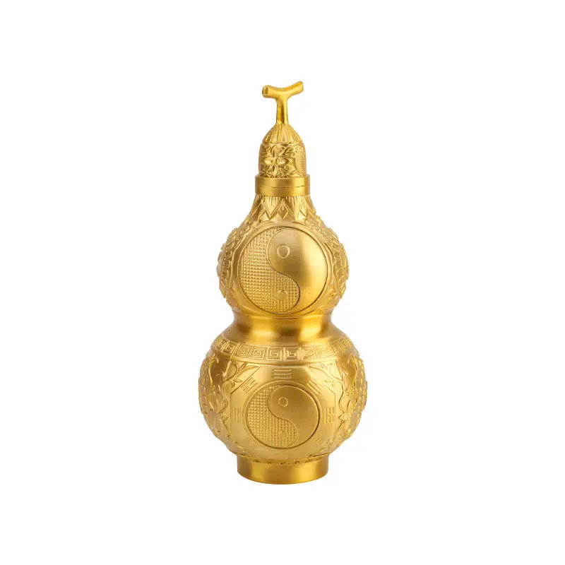 

Copper Gourd Ornament Chinese Good Luck Wu Lou Spring Festival Fortune Figure New Year Car Feng Shui Statue for Wealth Health