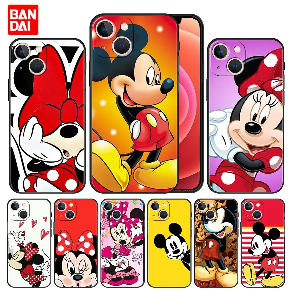 

Minnie Mouse Comic Anime Animation Case for iPhone 11 12 13 Pro Max SE 2020 11pro 12pro 13pro Mini Cover Black Capinha Silicone